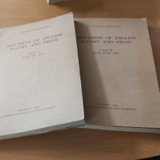 Specimens of English Poetry and Prose część 1 i 2 VII-XIX w.