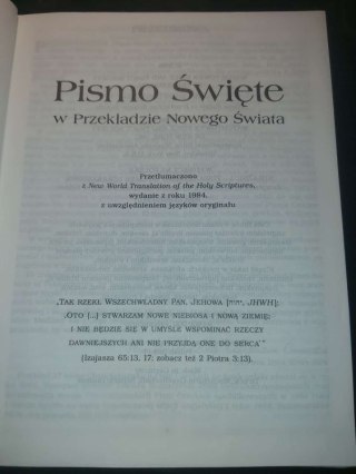 Pismo Święte Nowego Świata