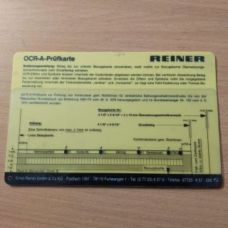 Reiner OCR-A-Prufkarte