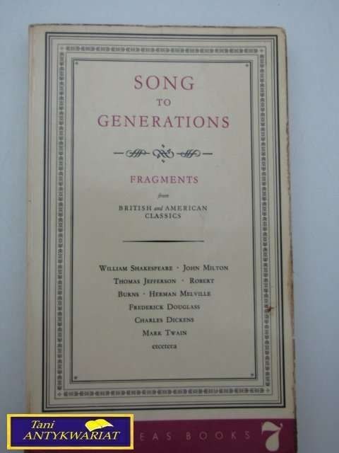 SONG TO GENERATIONS SONG TO GENERATIONS